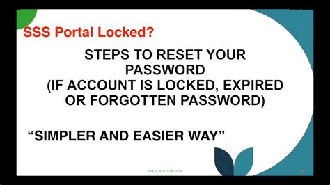 How to Reset Your SSS Password .